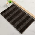 thumbnail image 6 of REGALWOVEN Striped Bathroom Mat Soft Fluffy Chenille Non Slip Washable Absorbent Toilet Baths Rugs Brown 16" x 24", 6 of 6