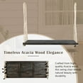 thumbnail image 5 of Patio Wooden Swing Chair with Cushion & Pillows,Acacia Wood Hanging Bench,10.8FT Hemp Ropes, 400lbs Weight Capacity,for Garden, Backyard, Porch, Lawn, 5 of 6