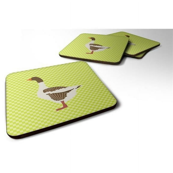 Carolines Treasures BB7729FC Pomeranian Rogener Goose Green Foam Coaster, Set of 4