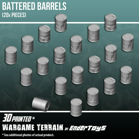 Assorted Battered Barrels, Terrain Scenery for Tabletop 28mm Miniatures Wargame, 3D Printed and Paintable, (Best Tabletop Miniature Wargames)