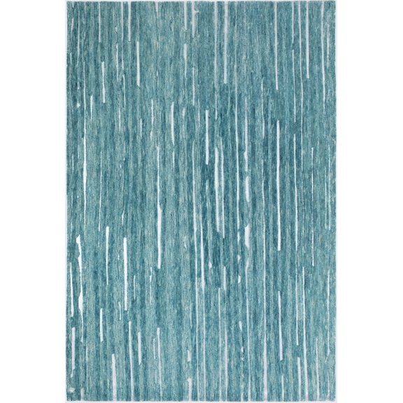 Berkley Magistrate Area Rug VB1 Vb1 Teal Teal Banded Rows 8' x 10' Rectangle