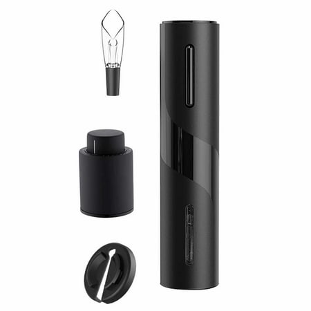 

Four-in-One Electric Wine Bottle Opener Set Detachable Corkscrew Automatic Bottle Opener Set Cordless Wine Opener Set with Foil Cutter Wine Pourer Vacuum Wine Stopper
