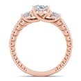 thumbnail image 2 of SuperJeweler 2 1/2 Carat Moissanite Oval Shape Three Stone Ring in 14 Karat Rose Gold for Women, 2 of 6