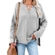 thumbnail image 1 of Suéter de punto de manga larga gris para mujer con cuello redondo y botones: estilo casual sencillo en colores puros, talla M, 1 of 7