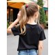 thumbnail image 2 of Girls' Summer Cute Capybara Boba Tea T-Shirt, Pink, White, Black Cotton, Short Sleeve, Round Neck, Casual Top for All Seasons, Capybara Tee | Whimsical Design | Smooth Texture, Capybara Tee, Girls' F, 2 of 3