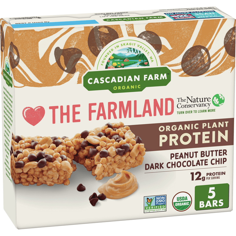 Cascadian Farm Organic Peanut Butter Chocolate Chip Protein Bars, 8.85 ...