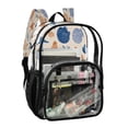 thumbnail image 2 of PVC Transparent Backpacks Clear Backpack for Travel and Outings Hand-drawn Shell Pattern, 2 of 7