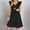 Black, variant on Mqqzkk Women's Casual Tiered Dress Crew Neck Ruffle Cap Sleeve Fashion V Neck Knee High Dress A-Line Dresses