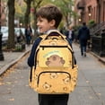 thumbnail image 4 of HUIACONG Cute Capybara Print School Backpack for Kids Teens Age 7-18 Spacious Multi Pocket Bookbag Adjustable Padded Straps Water Resistant Durable Lightweight Travel Daypack, 4 of 7