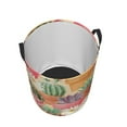 thumbnail image 3 of Balery Succulent And Cactus Round Laundry Basket with Handles Waterproof Freestanding Laundry Hamper for Clothes Toys in the Dorm and Family-Small, 3 of 8