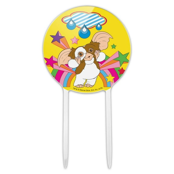 Acrylic Gremlins Gizmo Rainbow Cake Topper Party Decoration for Wedding Anniversary Birthday Graduation