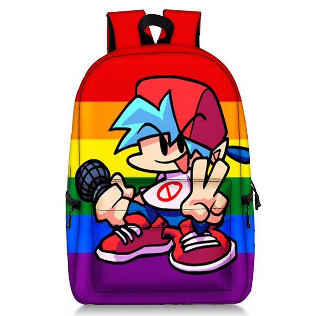 Style9Friday Night Funkin Series Bag Mochila diaria con estampado de dibujos animados con hombros anchos