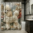 thumbnail image 3 of Eoozwa Rideau de Douche à Imprimé Animal en Fausse Broderie 70,9 X 70,9 Po Sans Perçage, Rideau de Bain en Polyester Imperméable avec Oeillets Inoxydables, Tissu Suspendu Résistant à la Moisissure pour Déco de Salle de Bain, Comprend des Crochets, 3 of 6