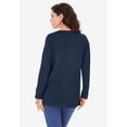 thumbnail image 2 of Roaman's Women's Plus Size Ultimate Cotton Crewneck Long Sleeve Tee, 2 of 6