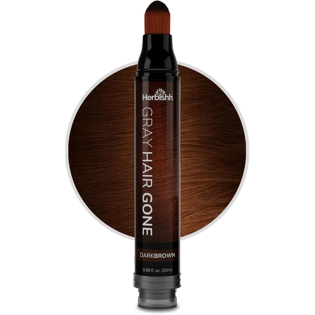 Herbishh Stylo Retouche Racines Brun Foncé, Couverture Instantanée des Cheveux Gris et Retouche des Cheveux Fins, Cache-Cernes pour les Lignes de Cheveux, Résistant à l'Eau et Semi-Permanent Anti-Bavures, Lavable, 0,68 fl. Oz