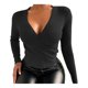 thumbnail image 1 of Shaoke Blusas Con Cuello En V For Mujer Blusas De Manga, 1 of 1