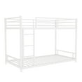 thumbnail image 6 of Twin over Twin Bunk Bed,Heavy-duty Metal Bunk Bed with Ladders & Guardrail,Noise Reduced/ Safety Guardrail/No Box Spring Needed,White, 6 of 9