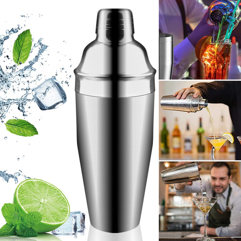 SUPTREE Grade Stainless Steel Martini Cocktail Shaker and Strainer Kit Set - 25 Ounce(750ml) Drink Shaker Bar Tools - Walmart.com