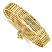 ICE CARATS 14kt Yellow Gold Slip On 7 Bangles Bracelet Cuff Expandable Stackable Bangle Set Fine Jewelry Ideal Gifts For Women Gift Set From Heart
