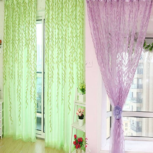 Sheer Curtain Yarn Tulle Window Door Screen Voile Panel Bedroom Balcony Decor 