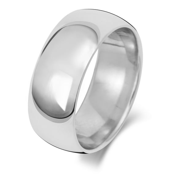 Heavy 9k White Gold 8mm Court Comfort Men/Women Wedding Band/Ring