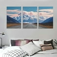 thumbnail image 3 of Nawypu Large Framed Wall Art Ready to Hang The road to Mount Cook Aoraki high peak mountain New Zealand Canvas Print Artwork Wall Art Painting Pictures Home Wall Modern Poster 12''x16''X3 Panels, 3 of 4