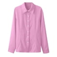 thumbnail image 3 of Hvyesh Womens Button Down Dress Shirt Long Sleeve Work Tops Business Casual Blouses Solid Oxford T-shirt, 3 of 9