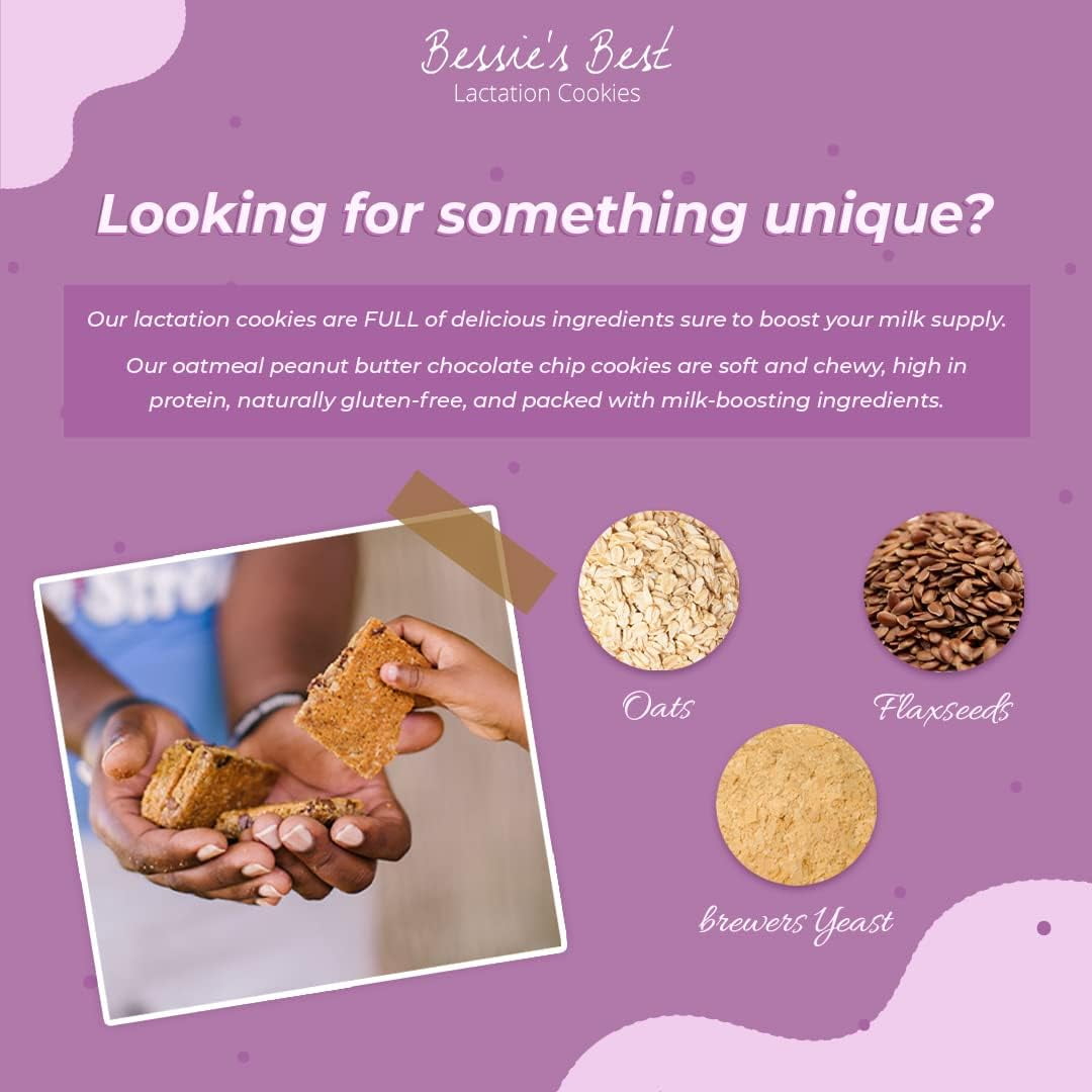 Bessie’s Best Lactation Cookies - Lactation Support & Breast Milk Boosting Cookies - 9 Count