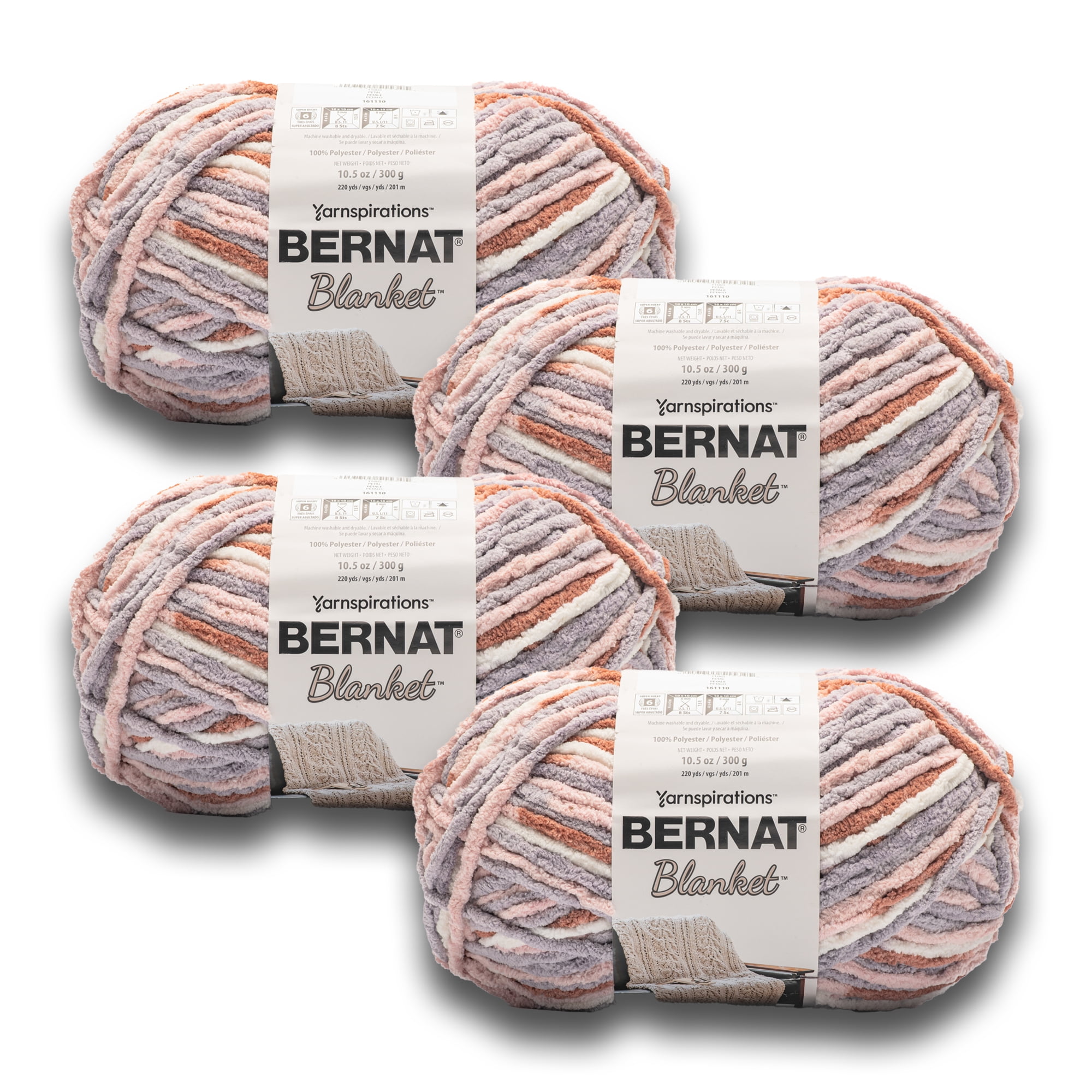 Bernat® Blanket™ 6 Super Bulky Polyester Yarn, Petal 10.5oz/300g, 220