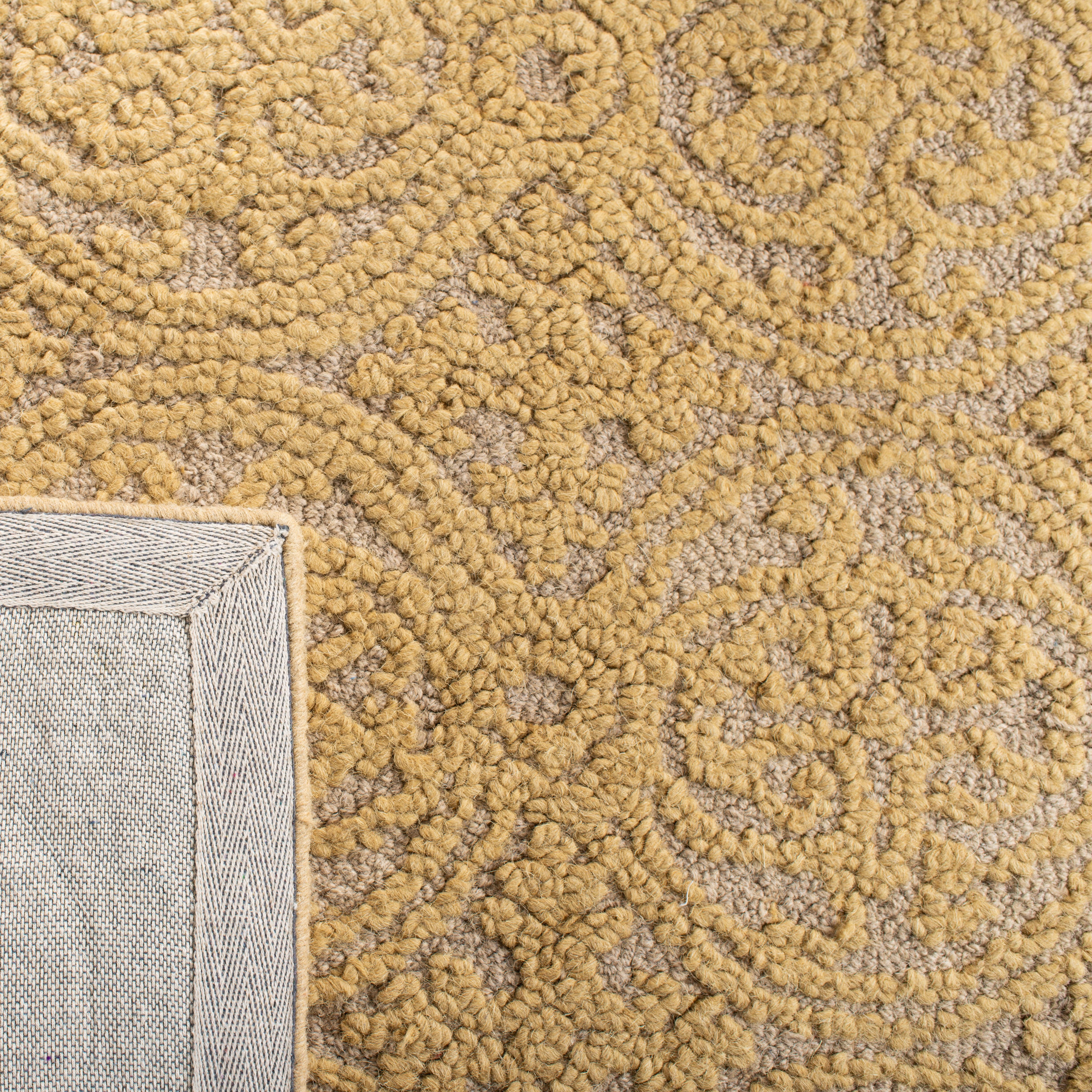 SAFAVIEH Cambridge Avalon Geometric Wool Runner Rug, Light Gold/Dark Gold, 2'6" x 16'
