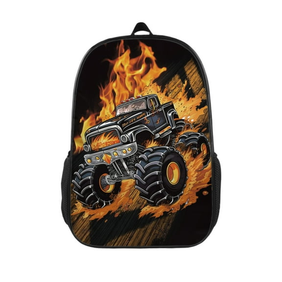 Monster Truck Backpack 17 Inch Large Capacity Casual Backpack