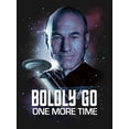 thumbnail image 2 of Girl's Star Trek: The Next Generation Captain Picard Boldly Go One More Time  Graphic Tee Black Small, 2 of 4