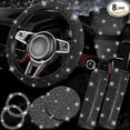 thumbnail image 7 of 8 pcs Bling Car Accessories Set for Women, Steering Wheel Cover, Sparkly Seat Belt Covers, Bling Gear Shift Cover, Universal Fit Most Cars, 7 of 7