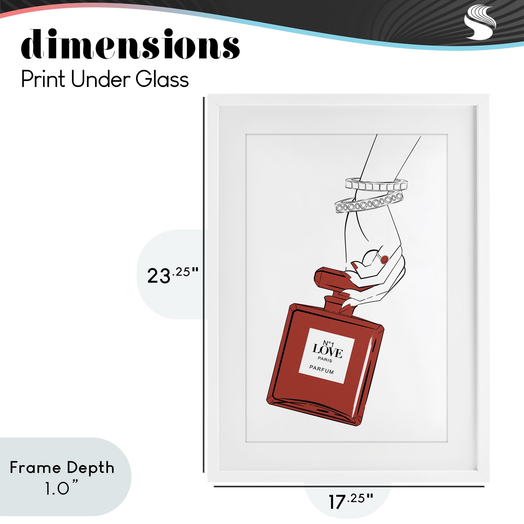 Stupell Industries Red Perfume In Hand White Framed Print Under Glass, design by Martina Pavlova