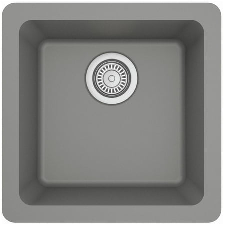 Karran Usa QU-690-GR Quartz Qu 16-5/8 Undermount Single Basin Quartz Composite Kitchen/Bar in Grey
