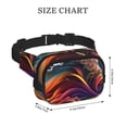 thumbnail image 4 of Gaeub Colorful Abstract Wave Motion Print Layer Fanny Pack with Adjustable Shoulder Strap,Square Double Layer Waist Bag,for Exercise Running Travel Hiking, 4 of 9