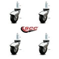 thumbnail image 2 of 3 Inch Chrome Hooded Neoprene Rubber 5/16 Inch Threaded Stem Casters Set 4 SCC, 2 of 2