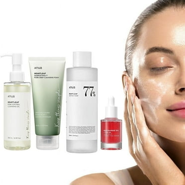 A Complete Skincare Set, Full sise of 4% Tranexamic Ceramide Vitamin B12+ Quercetinol Pore Deep Cleansing Foam +Pore Control Cleansing Oil + 77% Soothing Toner