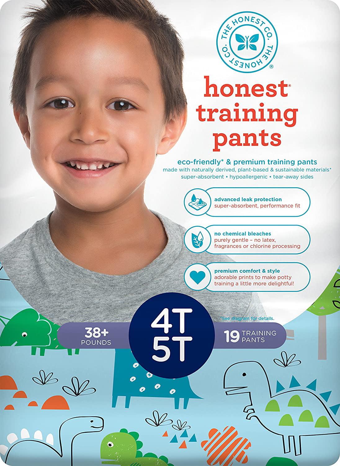 26 ct Dinosaurs The Honest Company Disposable Training Pants 2T/3T 