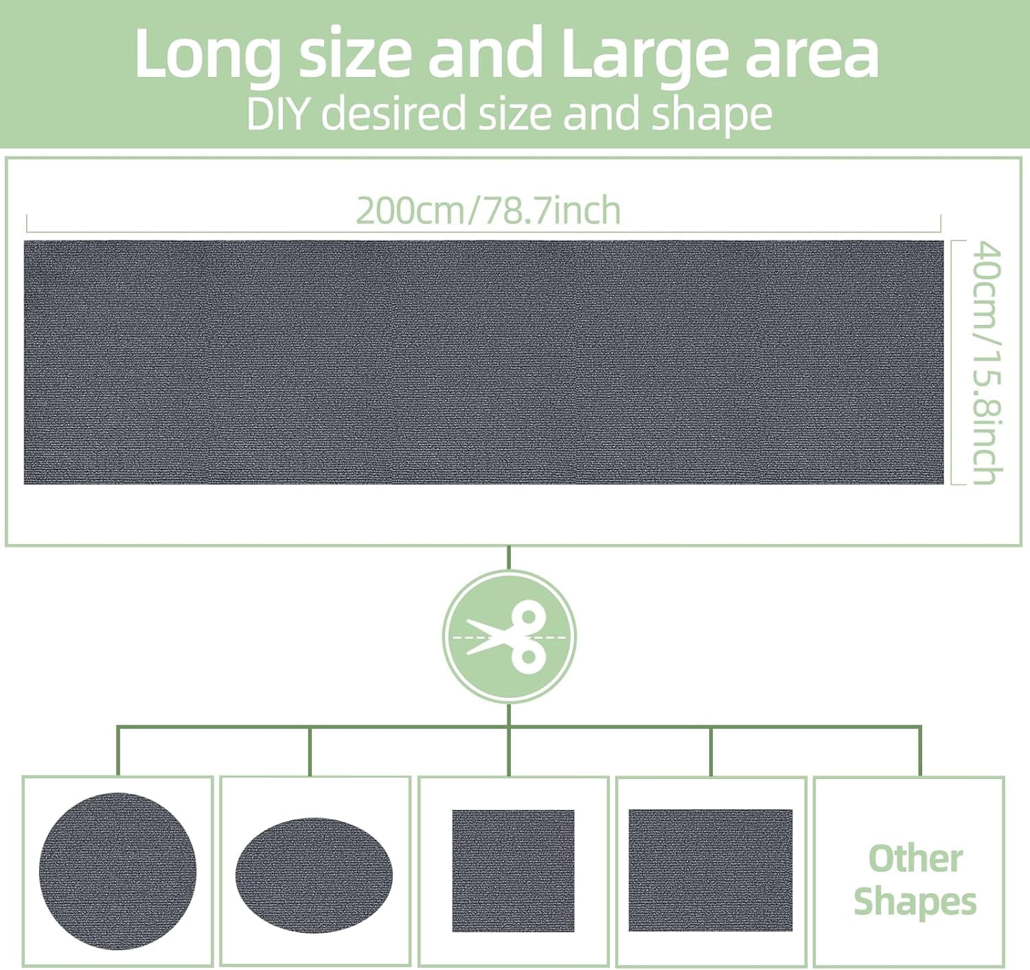 Extra-Large Cat Scratch Mat, Trimmable & Adhesive Cat Scratching Pad, Cat Wall Climbing Scratch Mat Furniture Couch Protection, 78.7"x15.8"