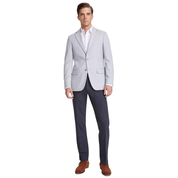 Tommy Hilfiger Mens Modern fit Sport Coat Blazer 42 R Light Grey Solid Stretch