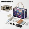 thumbnail image 4 of ZUXONGSY Galaxy Butterfly Floral Print Clear PVC Tote Bag for Women, Lightweight Large Shoulder Handbag with Zipper, for Daily Work Commute, 4 of 7