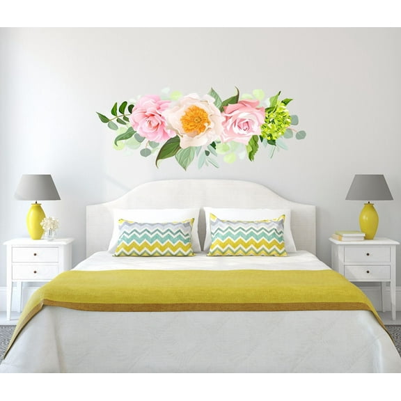 Flowers Wall Decals Rustic New Full Color Murals Vinyl Sticker Trendy Decor