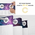 thumbnail image 5 of Cosmic Stars No Hook Shower Curtain with Snap in Liner Purple Pink Starry Sky Gradual Abstract Waterproof Bathroom Shower Curtain with See Through Top Window for Bathtub 72" x 78", 5 of 9