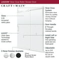 thumbnail image 2 of Craft + Main LGRLSC6074-CL-MB Lagoon 74" High X 60" Wide Sliding Frameless Shower Door -, 2 of 7
