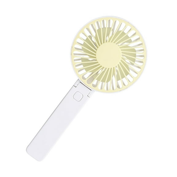 FRCOLOR Yellow Mini Pocket Fan USB Charging Handheld Portable Personal Fan for Summer Use Plastic Lightweight Foldable
