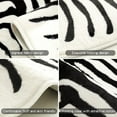 thumbnail image 2 of Dwelke Faux Cowhide Rug Zebra Print Retro Area Rug for a Western Boho Living Room Bedroom Decor 4.6' × 5.2' Zebra Black, 2 of 7