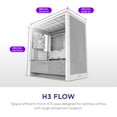 thumbnail image 2 of NZXT CCH31FW01 H3 Flow Micro ATX PC Case White Clear Glass, 2 of 8