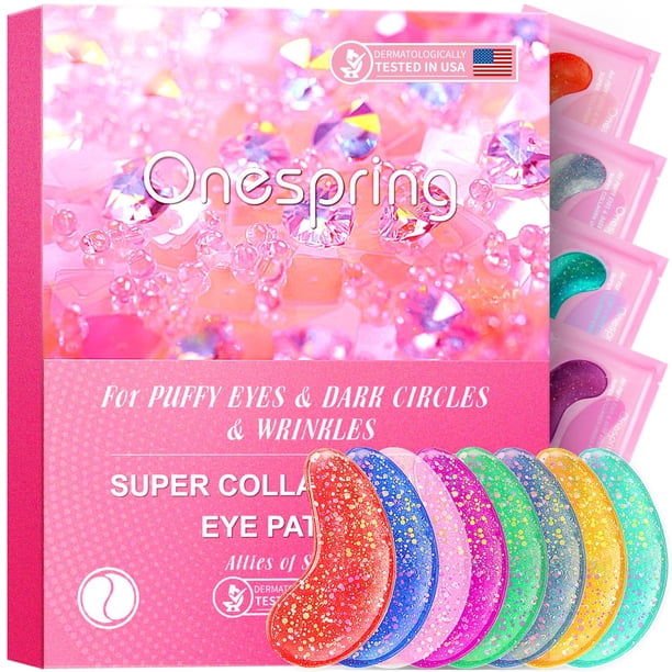 Máscara para debajo de los ojos Onespring, reduce las ojeras y las arrugas, 24 pares