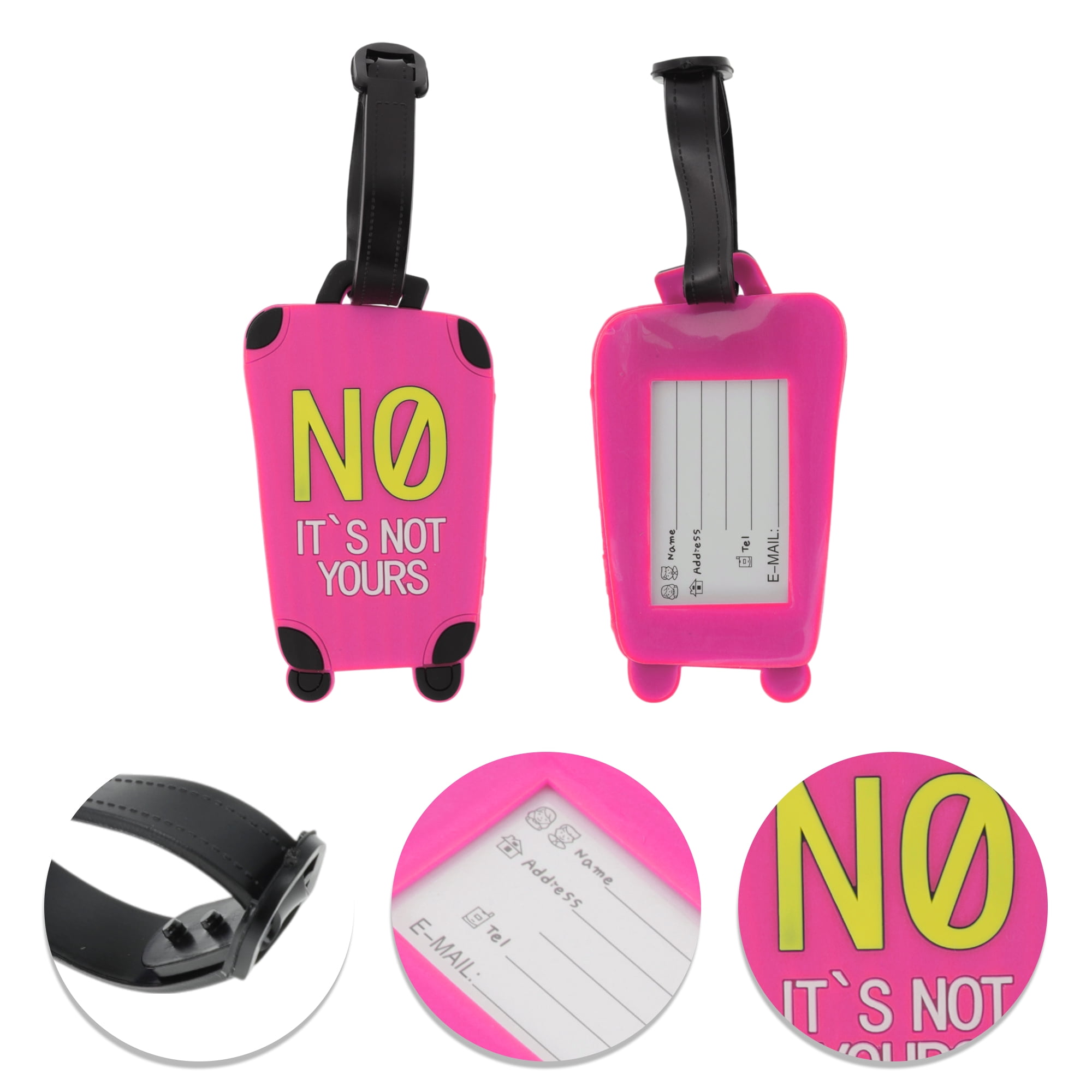 Unique Bargains 1 Pc Simple Durable NO Pattern Luggage Tag for Travelling Deep Pink